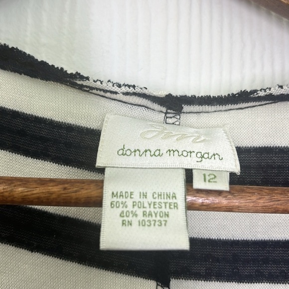 Donna Morgan - Sequin Striped Knit Drop Waist Light Pleated Tank Dress Size  12